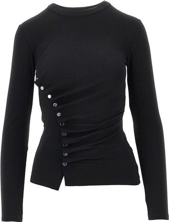 Paco Rabanne Draped jersey top with press-studs Woman 38