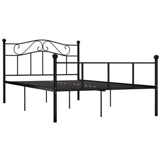 vidaXL Estructura De Cama Sin Colch&oacute;n Metal Negro 120x200 Cm Vidaxl