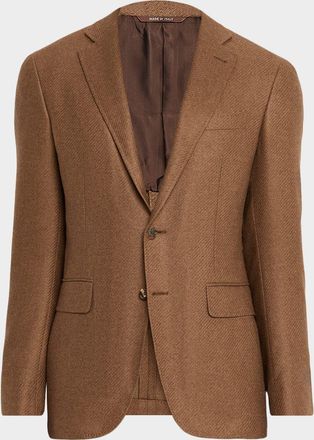 Canali Mens Cashmere and Silk Notch Lapel Blazer