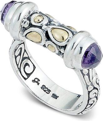 Samuel B. 18K & Silver Amethyst Bullet Ring