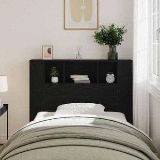 vidaXL Headboard Cabinet Black oak 120 x 19 x 104,5 cm Engineered wood vidaXL