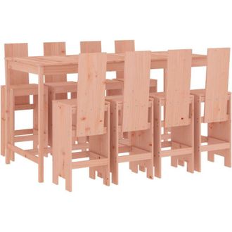 vidaXL Juego De Muebles De Jard&iacute;n 9 Pzas Madera Maciza Abeto Douglas Vidaxl