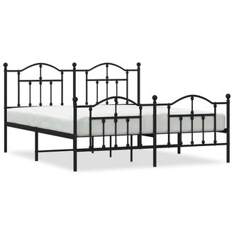Berkfield Home Metal Bed Frame with Headboard & Footboard Black 183x213 cm