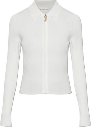 Victoria Beckham Truien & Vesten, Dames, Wit, L, Leer, Ritsluiting Vest