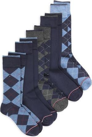 Tommy Hilfiger 5-Pack Signature Argyle Dress Socks in Navy at Nordstrom Rack