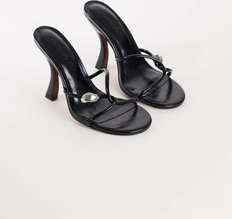 Topshop sandalo con tacco alto e fascette Olivia con dettaglio sferico nero
