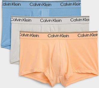 Calvin Klein Mens 2.5 blue/grey/orange trunks Recycled polyester 3-pack