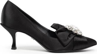 Dolce & Gabbana Satijnen Juweel D&eacute;collet&eacute; Schoenen - Dames - Pumps - Zwart - 35 1/2 EU - Satijn - Schoenen