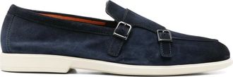 Santoni Monks in pelle scamosciata - Blu
