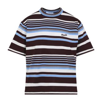 Prada T-Shirts, female, Multicolor, Size: S Striped Crewneck T-shirt