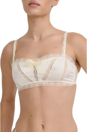 Kat The Label Lana Lace Trim Bralette in Buttercream at Nordstrom, Size X-Large