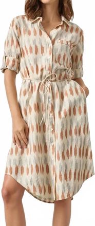 Lilla P Midi Shirt Dress In Carob Ikat