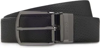 BOSS Reversible leather business belt with logo keeper