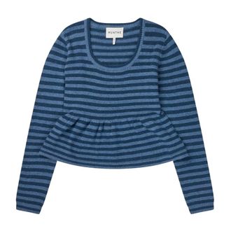 Munthe Round-neck Knitwear, female, Multicolor, XS, Blue Knit Jumper Model Lubay