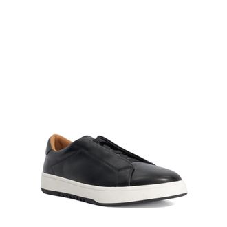Dune London Mens Troys - Lace-Less Cupsole Trainers - Black Leather - Size UK 10