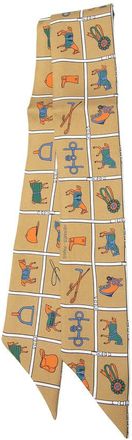 Herm&egrave;s Pre-owned Hermes Couvertures et Tenues de Jour Silk Twilly Scarf Ladies RRMNH67NUI1EQMLO