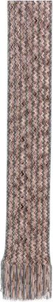 Missoni Viscose Sjaal met Zigzag Motief - Dames - Wintersjaals - Grijs - ONE Size - Polyester - Accessoires