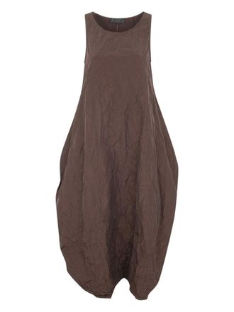 Maria Calderara wrinkled sleeveless dress - women - Polyester - 4 - Brown