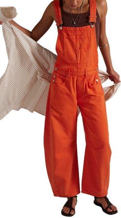 Free People Good Luck Denim Overalls in Spicy at Nordstrom, Size X-Small