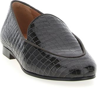 Aquazzura Womens Black Calfskin Slip-On Loafers