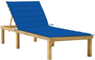 vidaXL Tumbona Con Coj&iacute;n Azul Royal Madera De Pino Impregnada Vidaxl