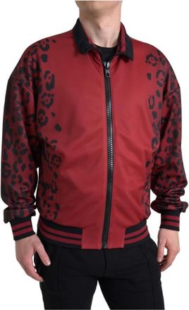 Dolce & Gabbana Bomber Jassen - Heren - Bomber jackets - Rood - L - Polyester - Jassen