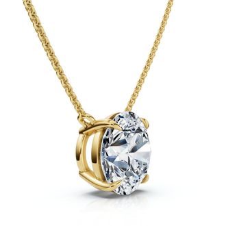Pompeii3 1 - 4Ct Solitaire Round Cut Diamond Pendant 14k Gold Necklace Lab Grown