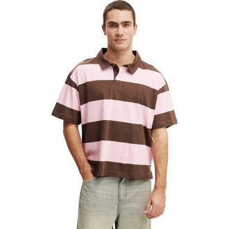 Cotton On Mens Cropped Fit Polo in Pink Washed Chocolate Bold at Nordstrom, Size Xx-Large