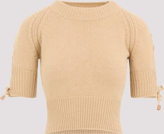 Ermanno Scervino Womens Beige Knit Cashmere Pullover - Tan - Size EU 38 (Womens)