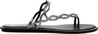 Rene Caovilla Zwarte sandalen met bandjes - Dames - Slippers - Zwart - 36 EU - Schoenen