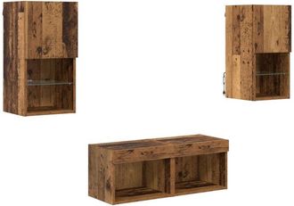 vidaXL Gabinetes De Pared Para Tv 4 Pcs Madera Vieja Vidaxl