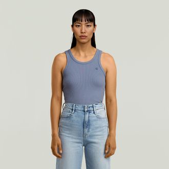 G-Star Ribbed Tanktop - Lichtblauw - Dames