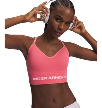 Under Armour Sport-BH UNDER ARMOUR VANISH SEAMLESS LOW BRA, Damen, Gr. XL, N-Gr, bittersweet pink,, wei&szlig;, Web, Obermaterial: 88% Polyester, 12% Elasthan, BHs Sport