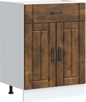vidaXL Kitchen Base Cabinet Lucca Smoked Oak Engineered Wood vidaXL