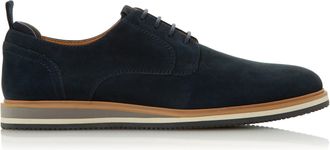 Dune London Mens BUCATINI Wedge Sole Lace Up Shoes - Navy Leather (archived) - Size UK 10