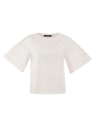 Max Mara Weekend Maxmara Wkdtarga Baumwollpopeline-Oberteil mit Stickerei