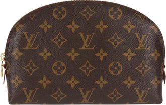 Louis Vuitton Cosmetic Pouch Brown Canvas Clutch Bag (Pre-Owned)