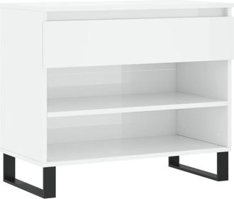 vidaXL Vidaxl - Shoe Cabinet High Gloss White 70x36x60 cm Engineered Wood