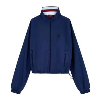 Gucci Jassen, Dames, Blauw, L, L/S Zip Sweatshirt