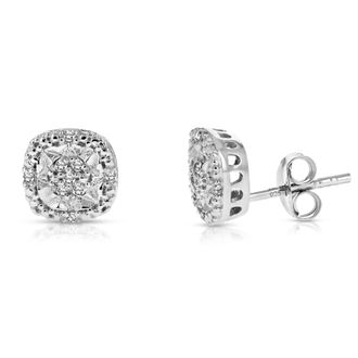 Vir Jewels 1/10 cttw Lab Grown Diamond Composite Earrings in Sterling Silver With Push Backs For Women