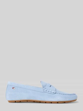 Tommy Hilfiger Mokassins aus Veloursleder in Hellblau, Gr&ouml;&szlig;e 36