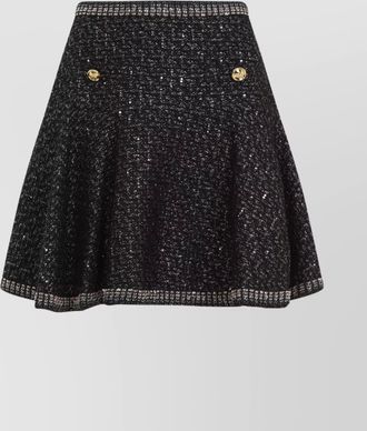 Giambattista Valli a-line boucle mini skirt with metallic trim