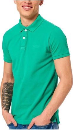 Superdry Vernietigde Polo met Stedelijke Verfijning - Heren - Polos - Groen - S - Tops