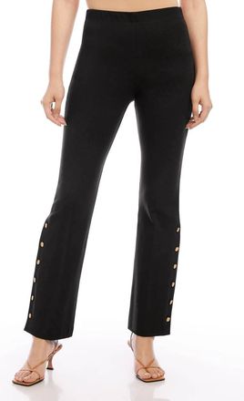Fifteen Twenty Button-Up Hem Pants In Black