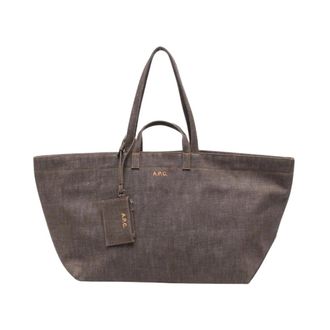 A.P.C. Tote Bags, female, Brown, Size: ONE SIZE Le Drummer Toile Tote Bag