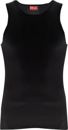 Diesel Ribgebreide Tanktop - Heren - Spencers - Zwart - S - Katoen - Truien & Vesten