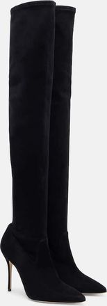 Manolo Blahnik Stivali cuissardes Pascalarehi 105 in suede