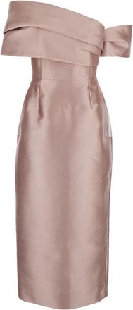 Solace London Mirla Midaxi Jurk - Dames - Feestkleedjes - Roze - S - Polyester - Kleedjes