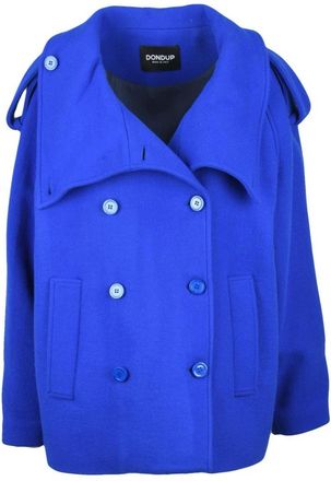 Dondup Dubbelbreastede wollen jas - Dames - Zomerjassen - Blauw - S - Wol - Jassen