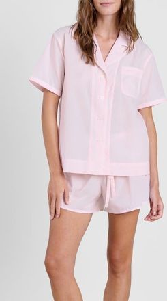 Sleepy Jones Corita Pajama Set in Pink End On End at Nordstrom, Size Xx-Large